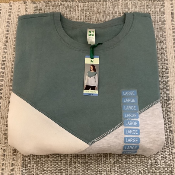 Blue Color Block Sweatshirt - Picture 1 of 3